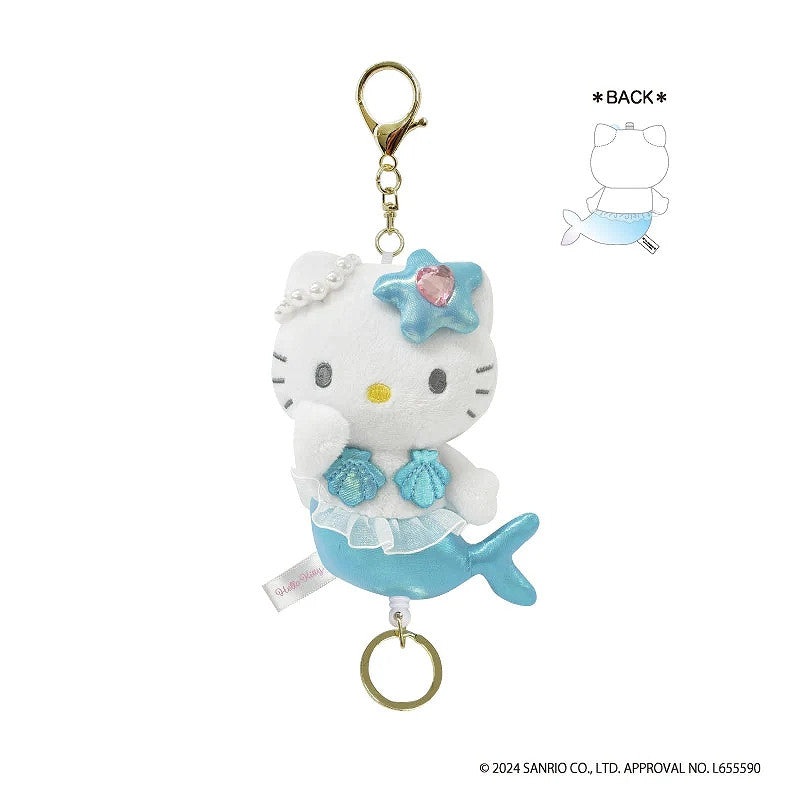 Sanrio | Sanrio Fantasy Series | Hello Kitty Mascot Keychain With Reel - Mermaid Blue