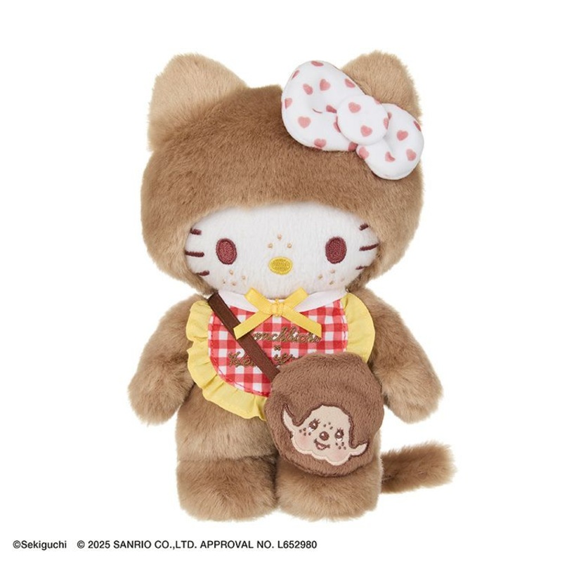 Monchhichi Sekiguchi | Monchhichi x Hello Kitty Gingham Check Hello Kitty Plush Toy S