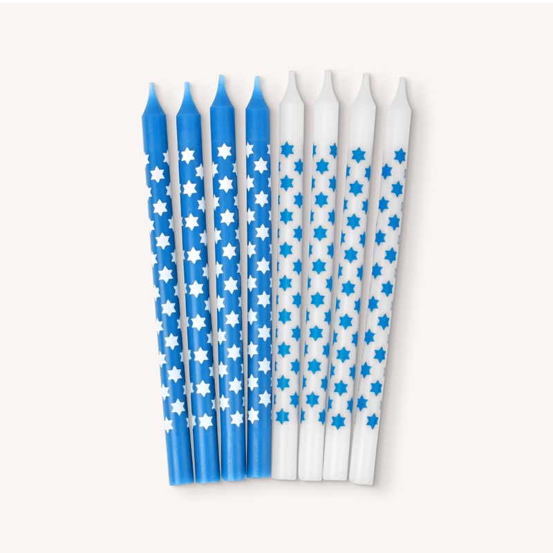 Hanukkah Candles - Star of David Blue & White