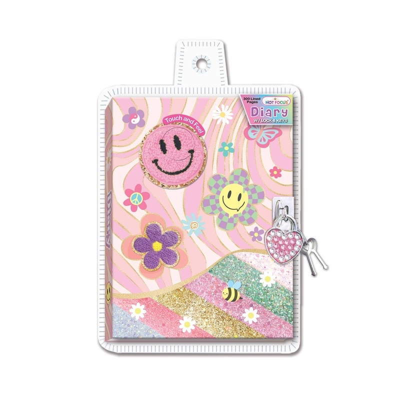 Diary With Lock & Keys,Groovy Flower