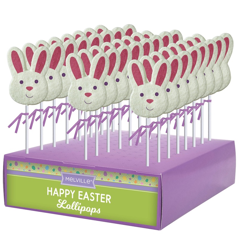 Bunny Face w/ Sanding Sugar & Sticker Decal, 24ct Display