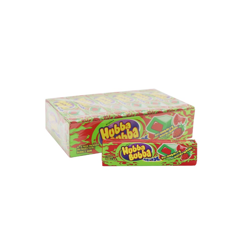 Hubba Bubba Strawberry Watermelon Bubble Gum, 18ct