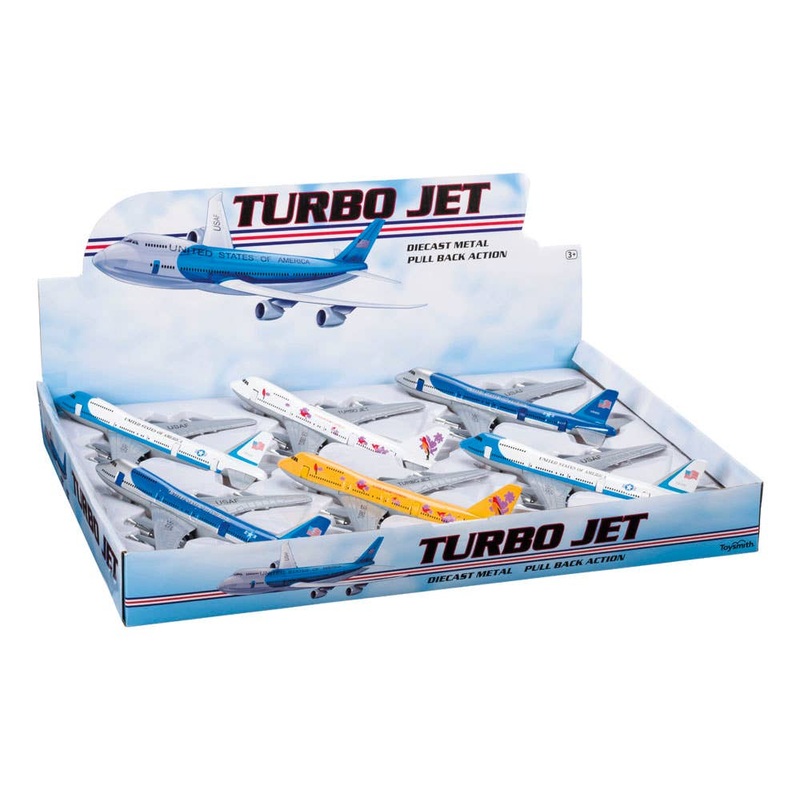 Pull Back Turbo Jets, Die-Cast, Assorted