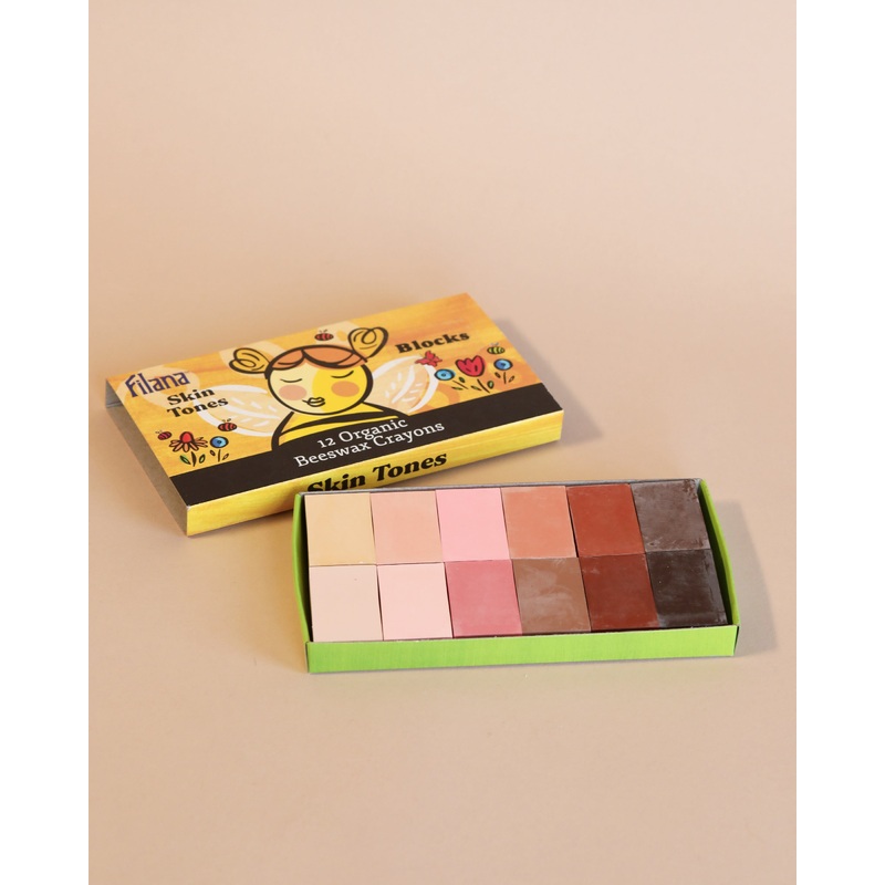 Organic Beeswax Crayons: 12 SkinTones in Blocks