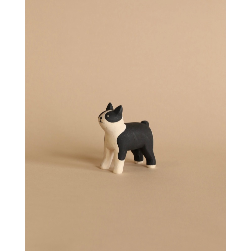 Handmade Tiny Wooden Animals - Boston Terrier
