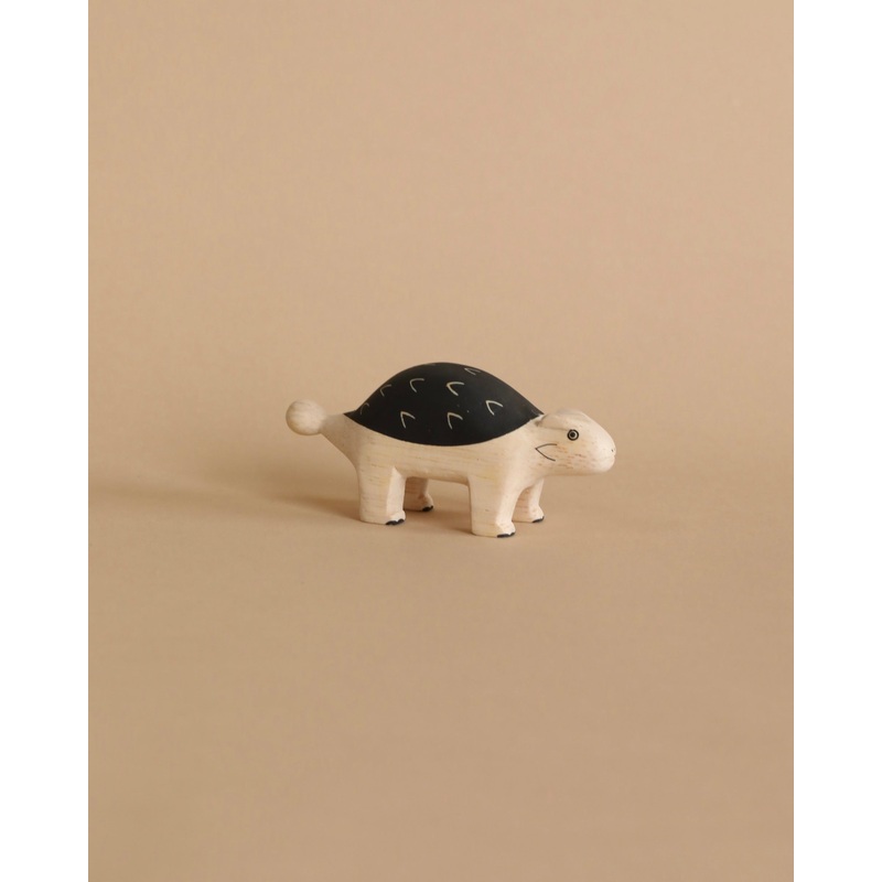 Handmade Tiny Wooden Dinosaurs - Ankylosaurus