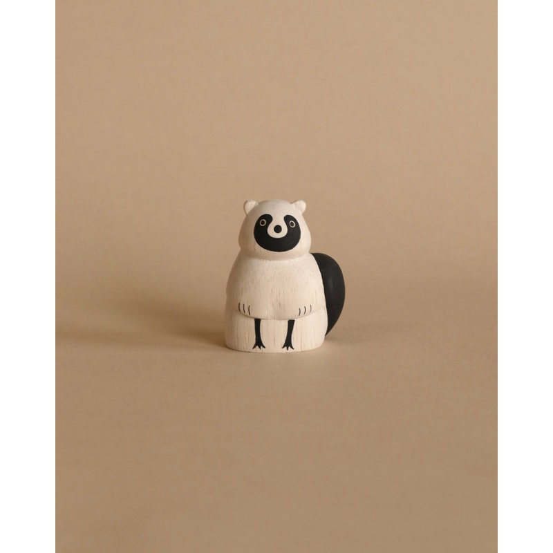 Handmade Tiny Wooden Forest Animals - Raccoon