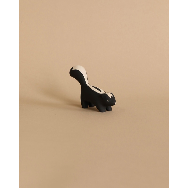 Handmade Tiny Wooden Forest Animals - Skunk