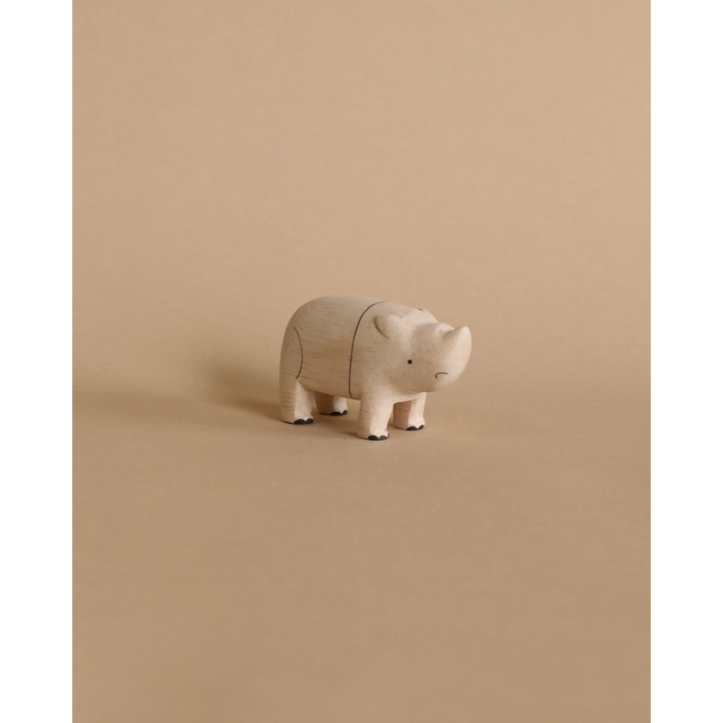 Handmade Tiny Wooden Safari Animals - Rhino