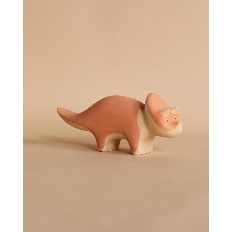 Handmade Wooden Triceratops Dinosaur