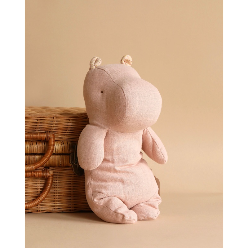 Maileg Medium Hippo Stuffed Animal - Light Rose