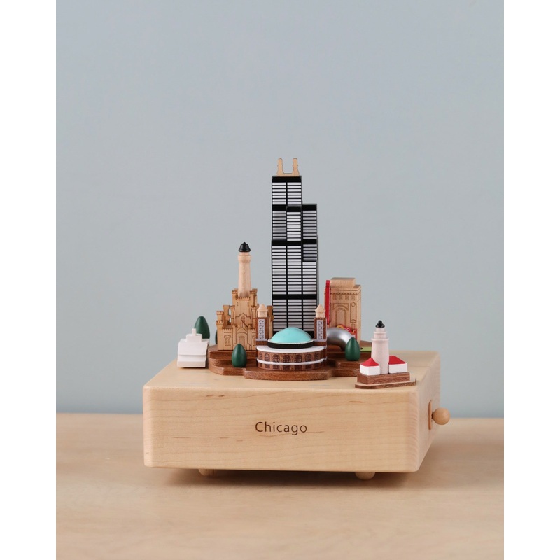 Chicago Wooden Music Box