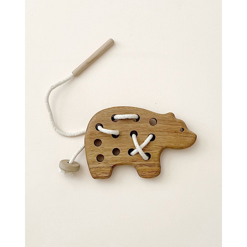 Handmade Bear Lacing Toy