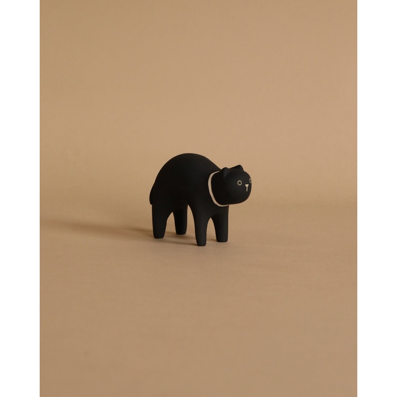 Handmade Tiny Wooden Animals - Black Cat