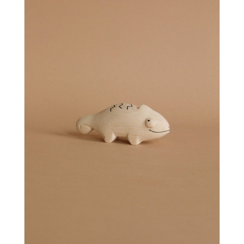 Handmade Tiny Wooden Animals - Chameleon