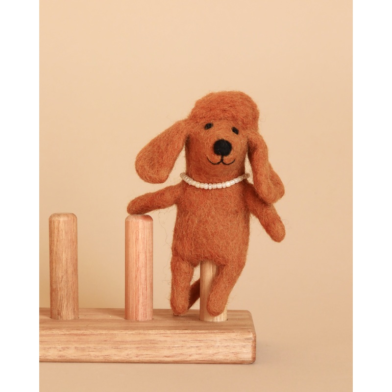 Poodle Dog Finger Puppet