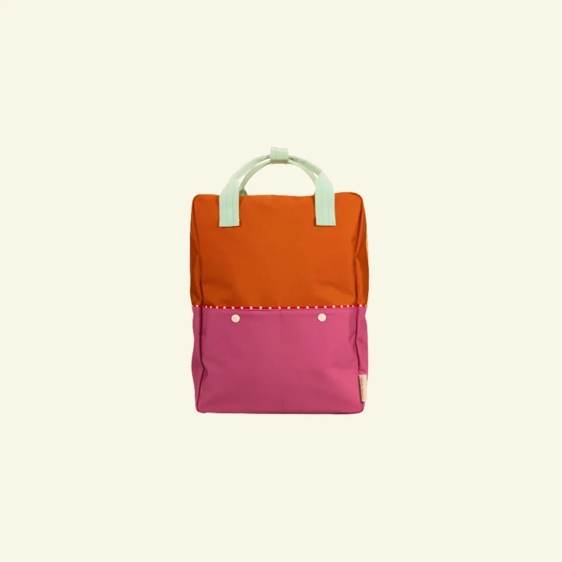 Sticky Lemon Backpack Large | Color Blocking | Gravel Orange + Rosette Pink