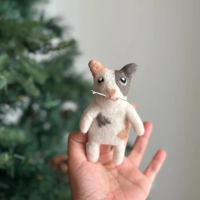 Calico Cat Finger Puppet
