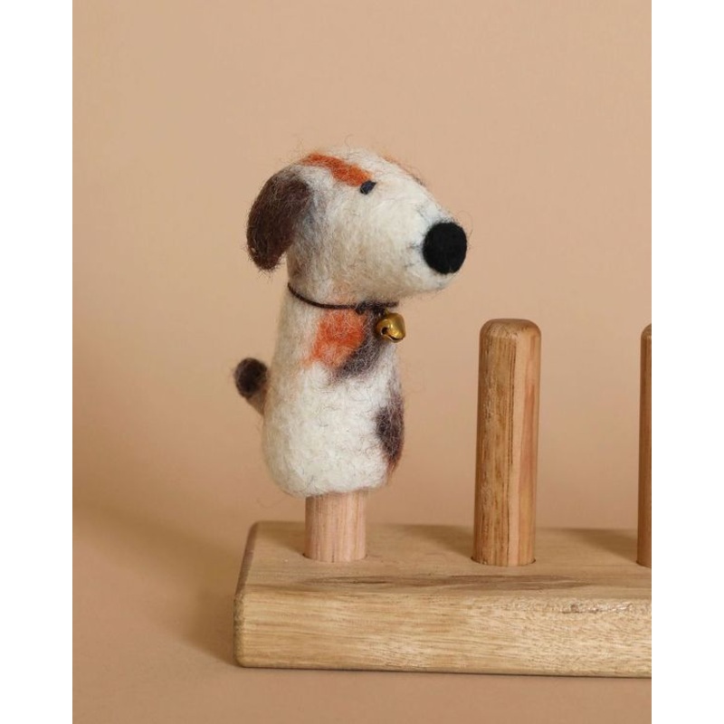 Calico Dog Finger Puppet