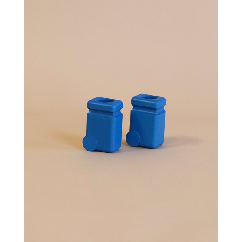 Fagus Wooden Recycling Can - Blue