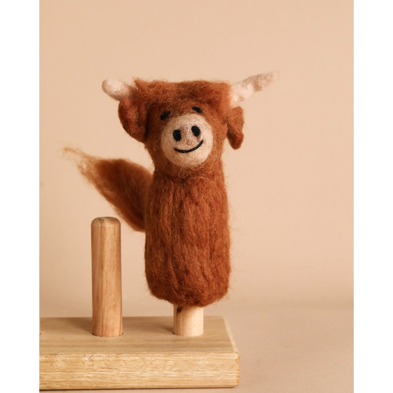 Highland Cow Finger Puppet