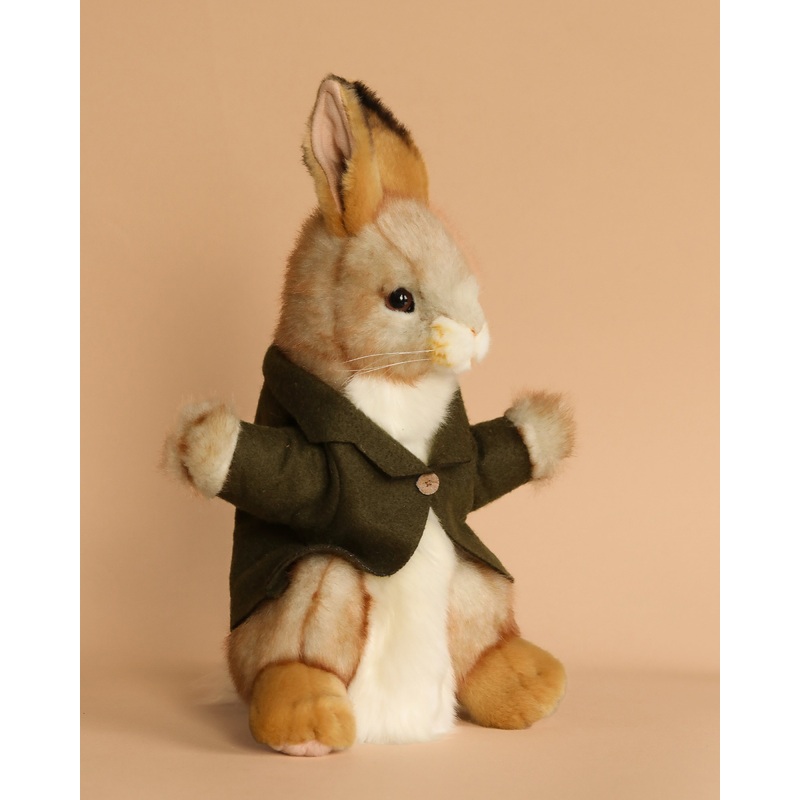 Bunny Puppet With Green Jacket