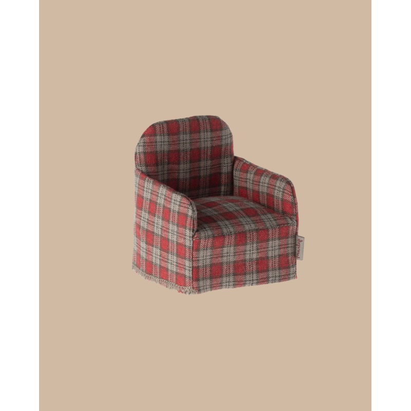 Maileg Chair, Mouse - Red Checker