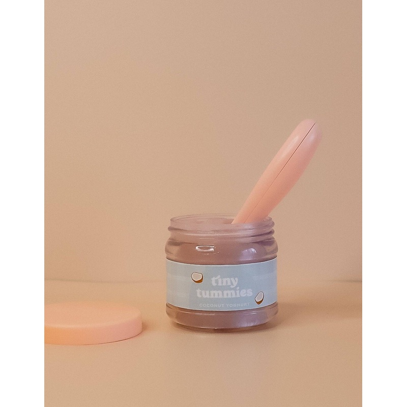 Tiny Tummies - Coconut Yogurt - Jar and spoon - Tiny Harlow