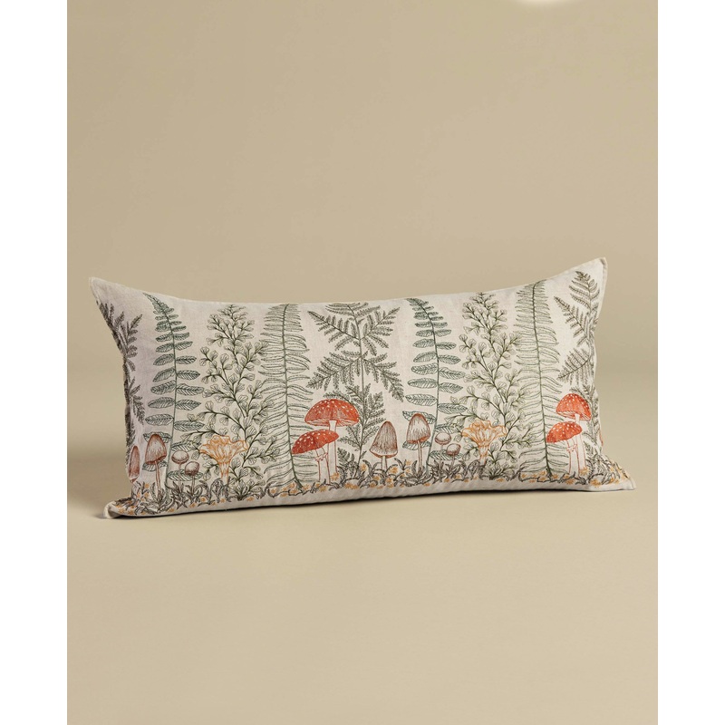 Coral & Tusk Mushrooms and Ferns Lumbar Pillow