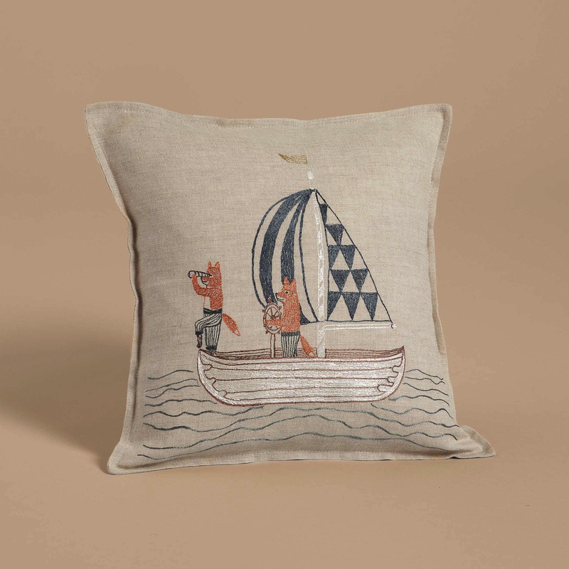 Coral & Tusk Sailing Foxes Pillow