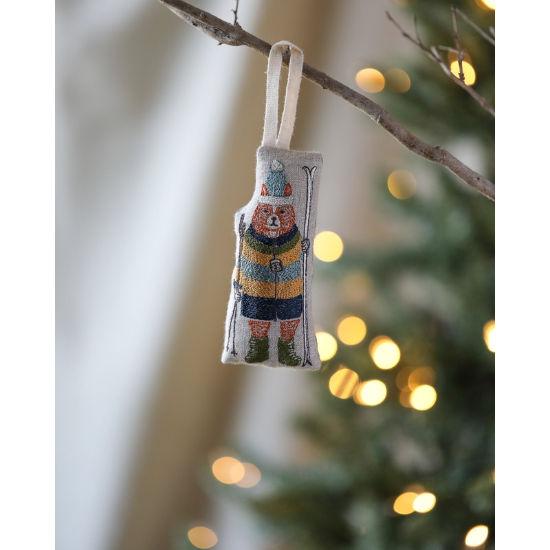 Coral & Tusk Slopes Fox Ornament