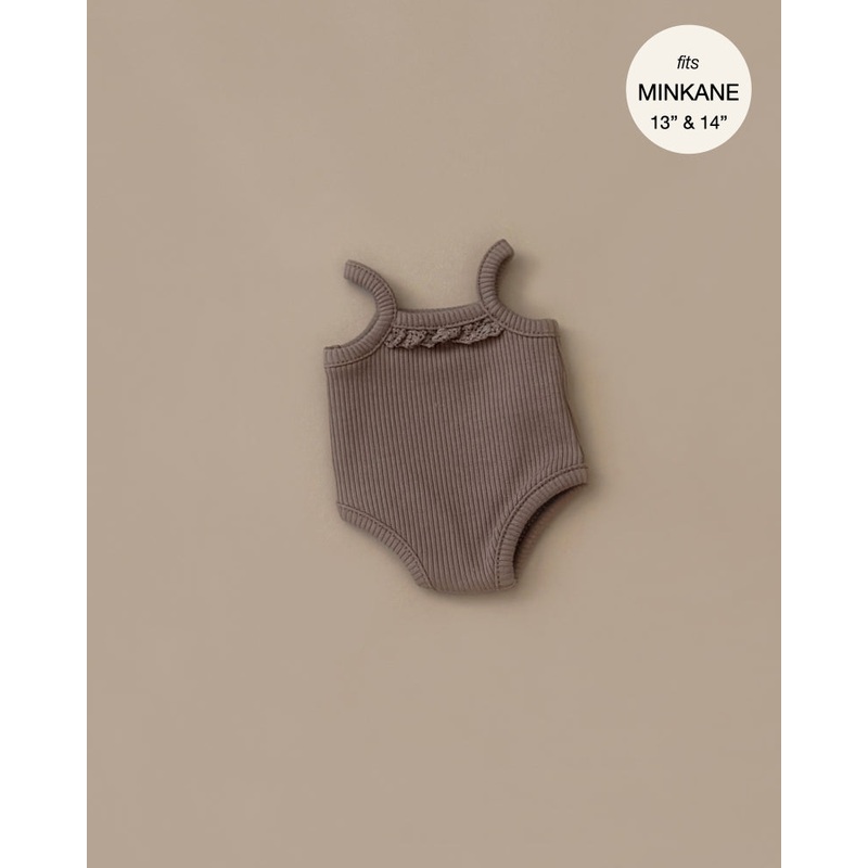 Minikane Doll Clothing | Les P'tits Basiques, Jumpsuit in Ribbed Cotton  - Cocoa