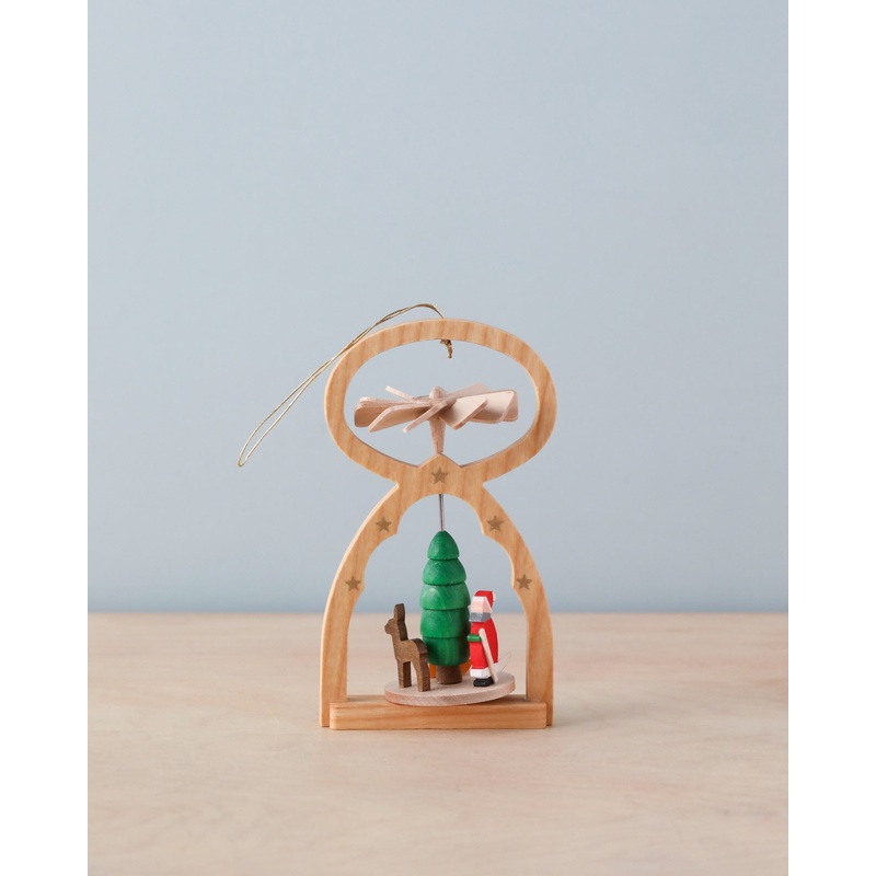 Richard Glaesser Mini Pyramid Hanging Ornament - Santa