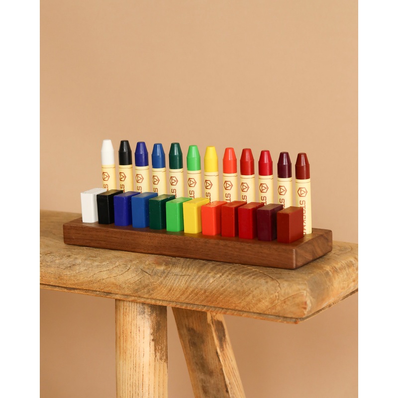 Stockmar Crayon Set With Wooden Organizer Tray