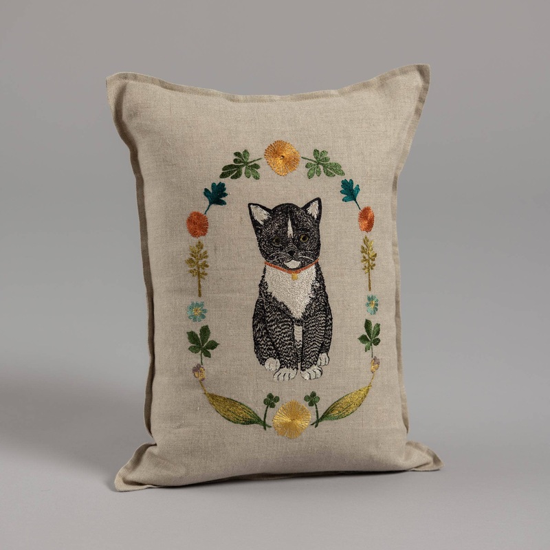 Coral & Tusk Kitten Cameo Pillow