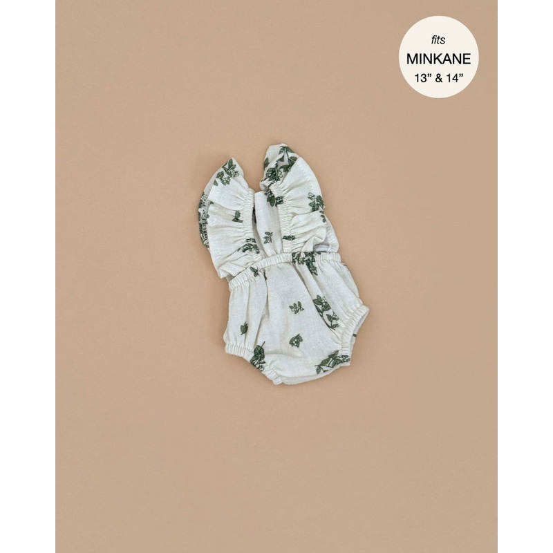 Minikane Doll Clothing | Lou Retro Romper in Cotton Gauze - Mistletoe
