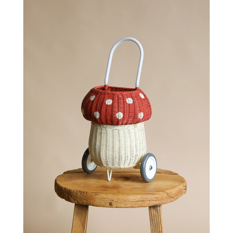 Olli Ella Rattan Mushroom Luggy - Red