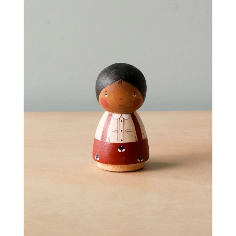 Handmade Peg Doll - Girl With Braided Hair
