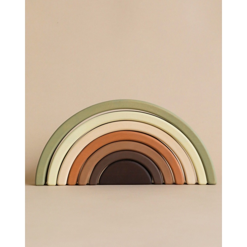 Handmade Rainbow Stacker - Olive