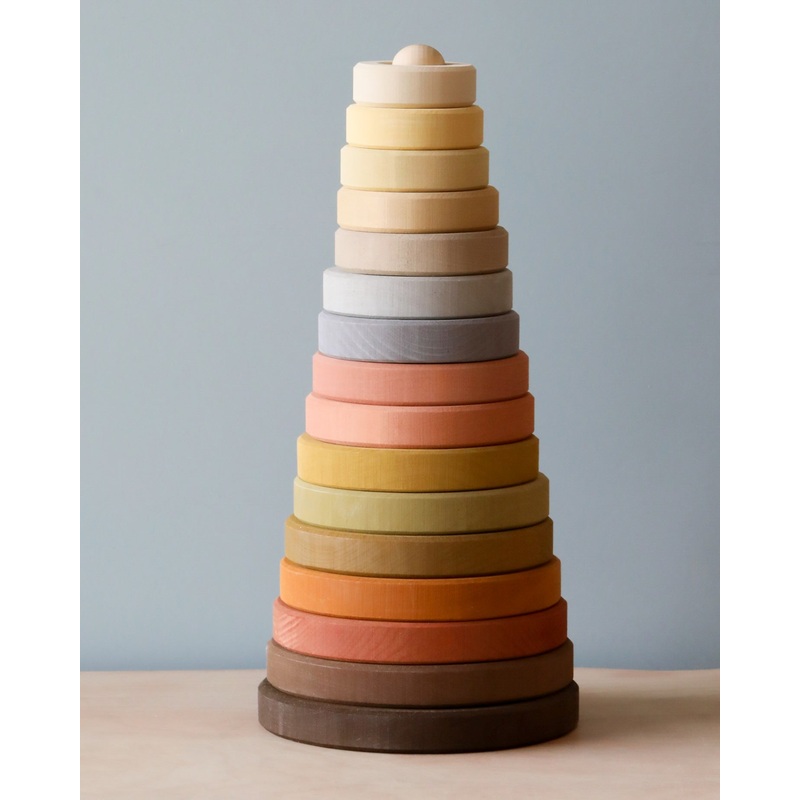 Raduga Grez | Handmade Large Pyramid Tower Stacker - Natural