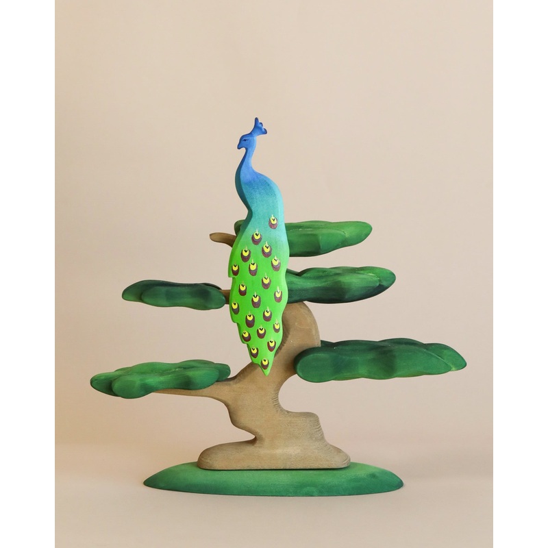 Bumbu Handmade Wooden Peacock On A tree