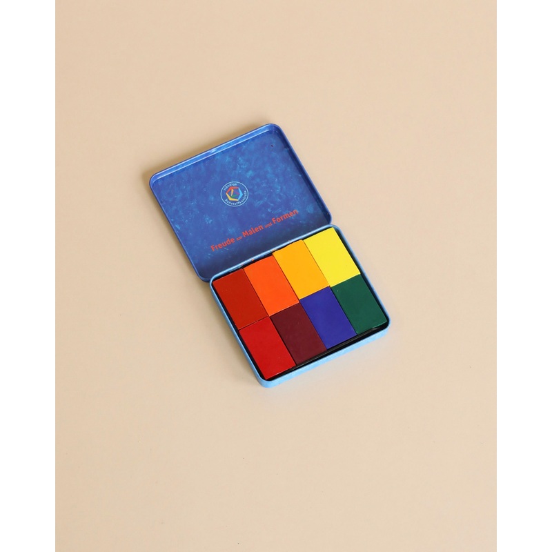 Stockmar Wax Block Crayons Waldorf Tin Case - 8 Assorted
