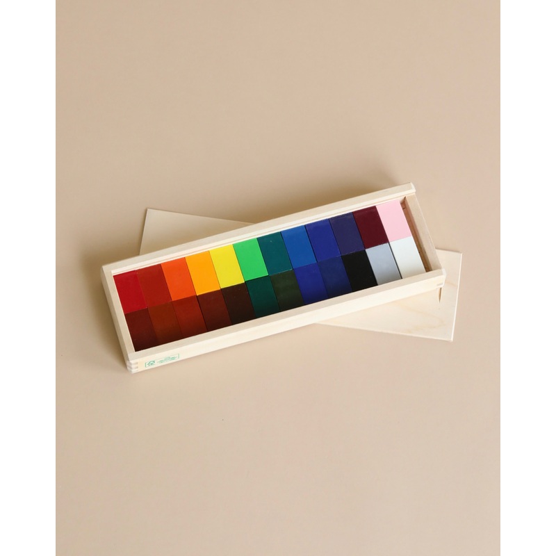 Stockmar Wax Block Crayons Wooden Box - 24 Assorted