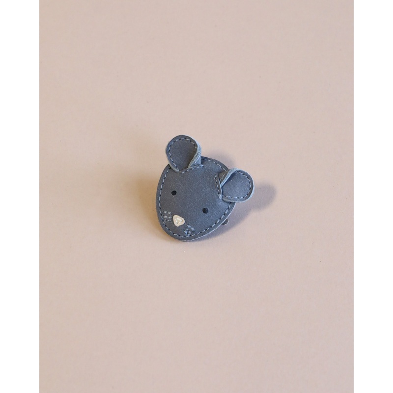 Donsje Leather Hairclip - Mouse