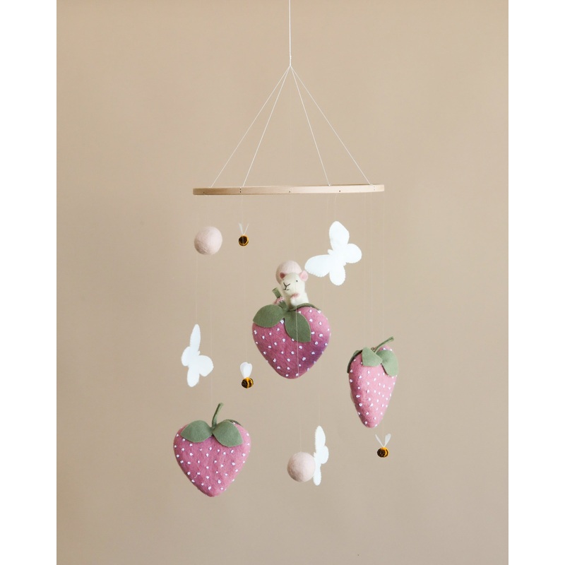 Handmade Mobile - Field of Strawberries - Final Sale