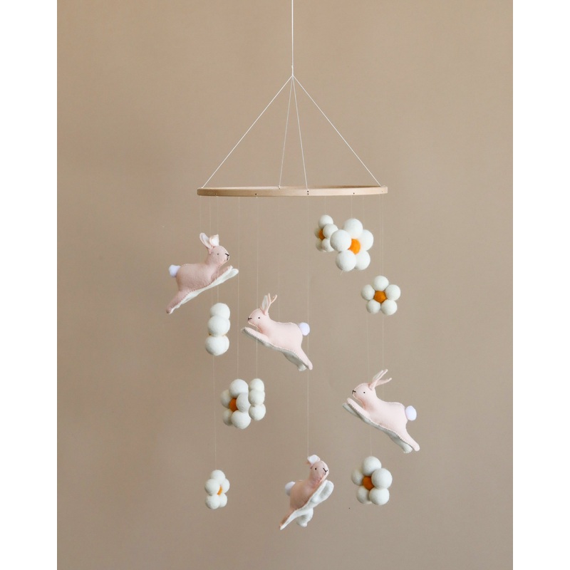 Handmade Mobile - Jumping Bunnies - Final Sale