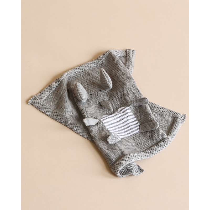 Organic Baby Lovey Blanket - Elephant