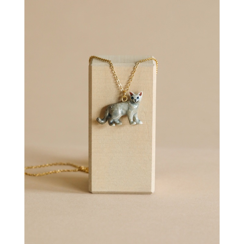 Grey Cat Necklace