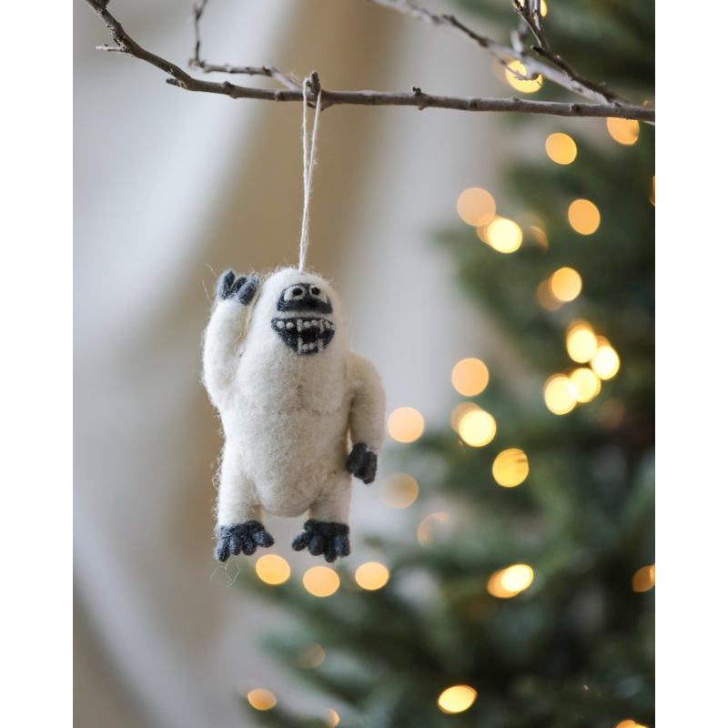 Handmade Felt Yeti Christmas Tree Ornament