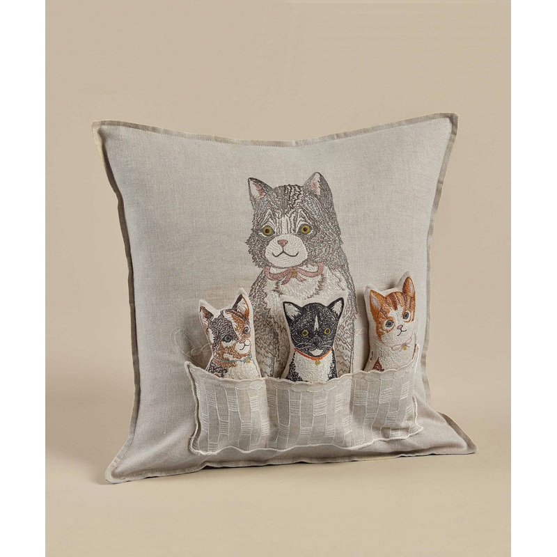 Coral & Tusk Basket of Kittens Pocket Pillow (ships in approximately one week)